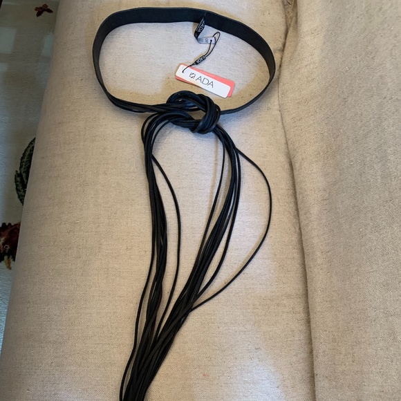Genuine Leather Wrap Belt with long fringe ends